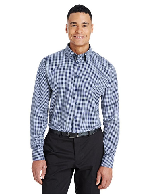 Devon & Jones DG535 - Chemise à carreaux mini tonale pour hommes CrownLux Performance