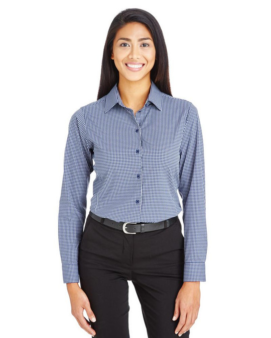 Devon & Jones DG535W - Chemise à carreaux mini ton sur ton Ladies CrownLux Performance