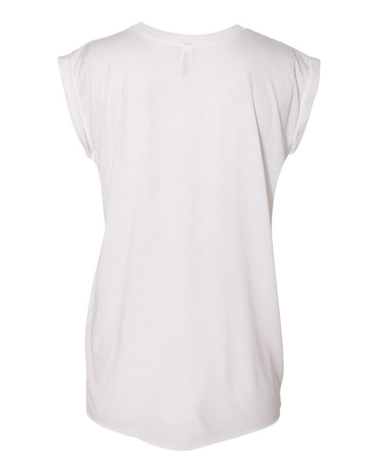 Bella+Canvas 8804 - Camiseta sin mangas fluida para damas con puño enrollado
