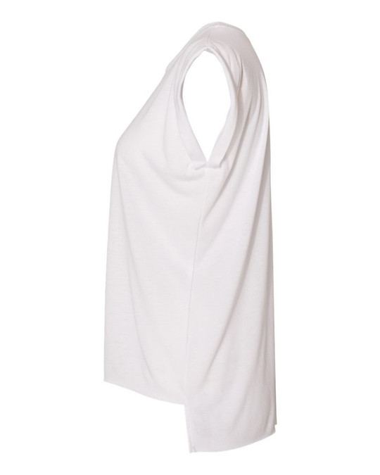 Bella+Canvas 8804 - Camiseta sin mangas fluida para damas con puño enrollado