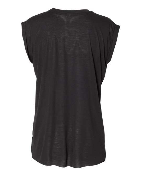 Bella+Canvas 8804 - Ladies Flowy Muscle T-Shirt with Rolled Cuff