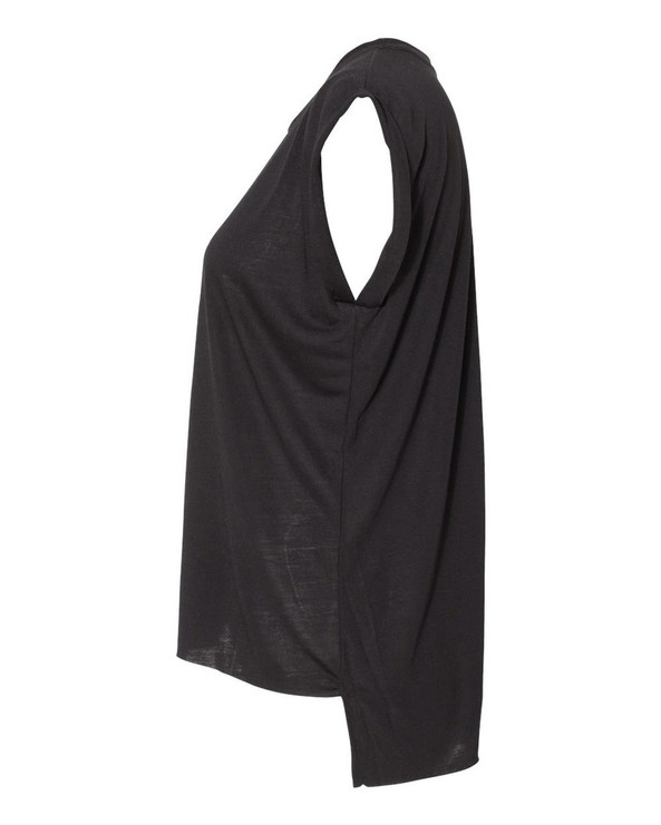 Bella+Canvas 8804 - Camiseta sin mangas fluida para damas con puño enrollado