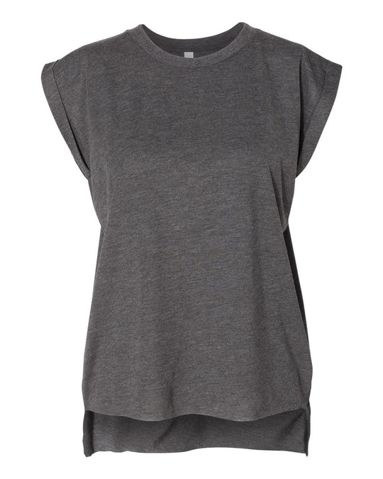 Bella+Canvas 8804 - Ladies Flowy Muscle T-Shirt with Rolled Cuff