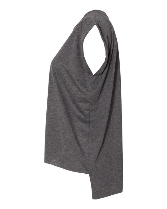 Bella+Canvas 8804 - Ladies Flowy Muscle T-Shirt with Rolled Cuff