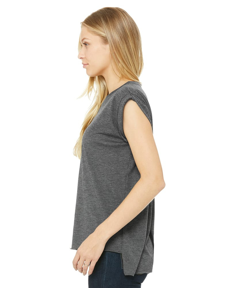 Bella+Canvas 8804 - Ladies Flowy Muscle T-Shirt with Rolled Cuff