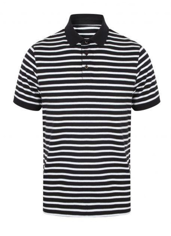 Front row FR230 - Gestreept Jersey polo-shirt