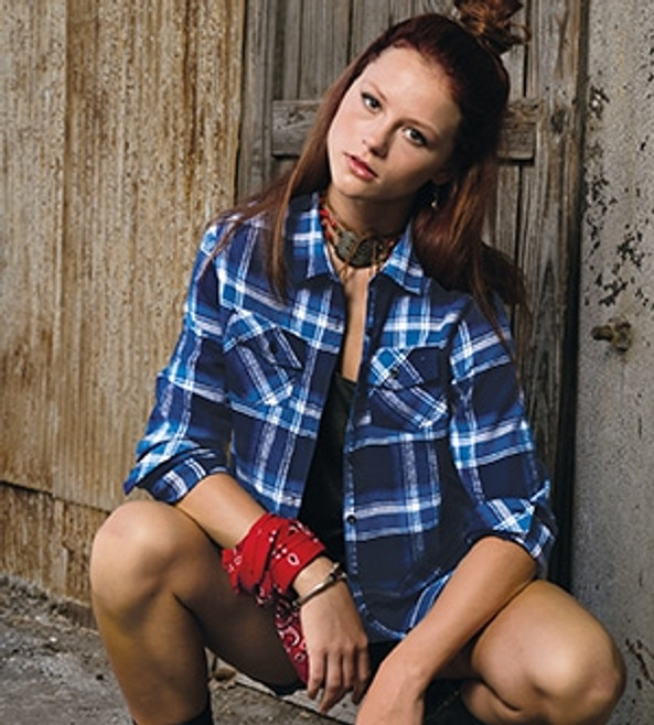 Burnside 5210 - LADIES' WOVEN PLAID FLANNEL