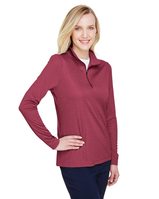 Team 365 TT31HW - Quart de zip de performance pour femmes Zone Sonic Heather
