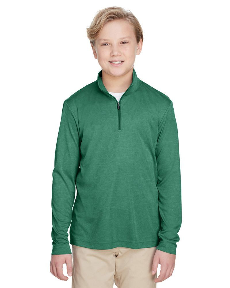 Team 365 TT31HY - Quart de zip de performance Sonic Heather pour jeunes
