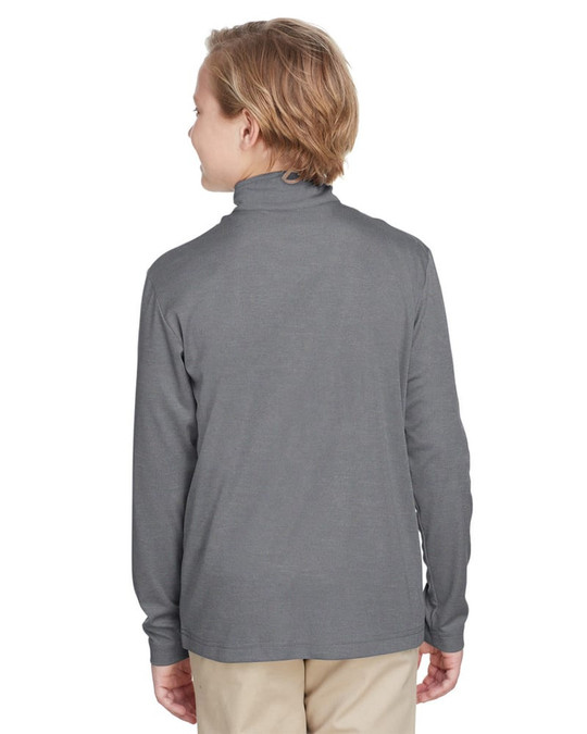 Team 365 TT31HY - Quart de zip de performance Sonic Heather pour jeunes