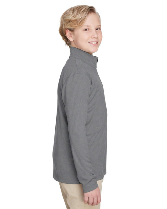 Team 365 TT31HY - Quart de zip de performance Sonic Heather pour jeunes