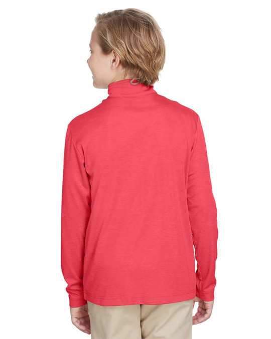 Team 365 TT31HY - Quart de zip de performance Sonic Heather pour jeunes