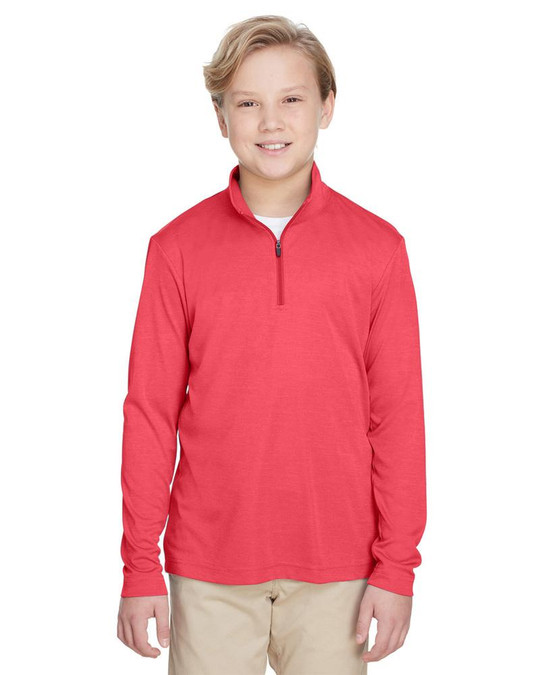 Team 365 TT31HY - Quart de zip de performance Sonic Heather pour jeunes