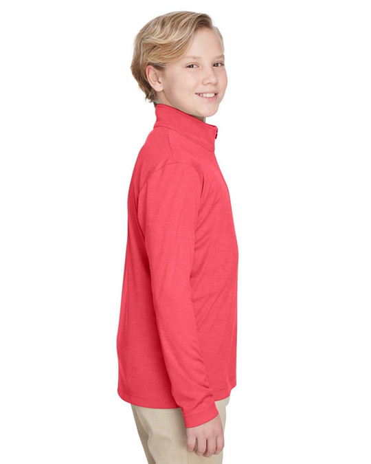 Team 365 TT31HY - Quart de zip de performance Sonic Heather pour jeunes