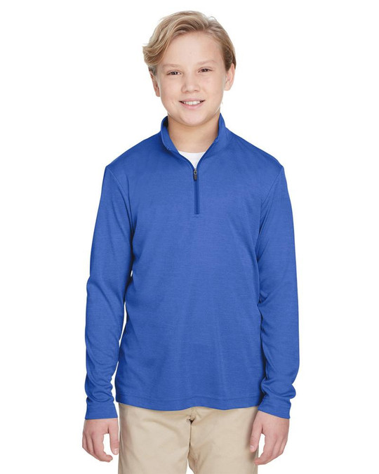 Team 365 TT31HY - Quart de zip de performance Sonic Heather pour jeunes