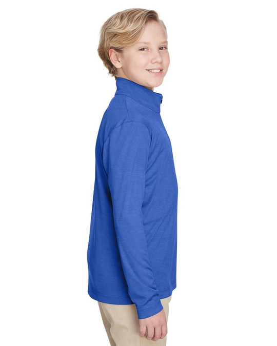 Team 365 TT31HY - Quart de zip de performance Sonic Heather pour jeunes