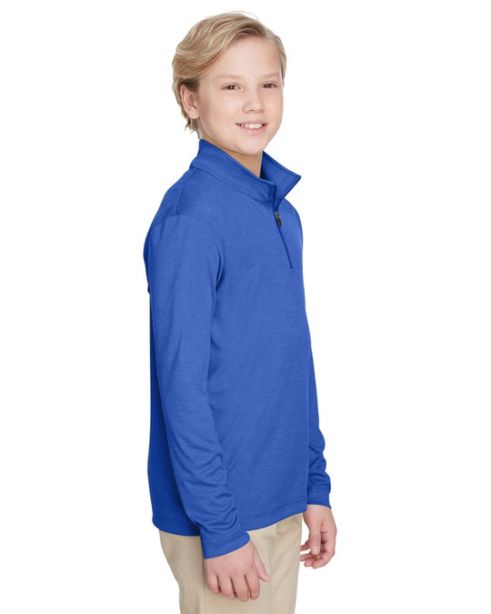 Team 365 TT31HY - Quart de zip de performance Sonic Heather pour jeunes