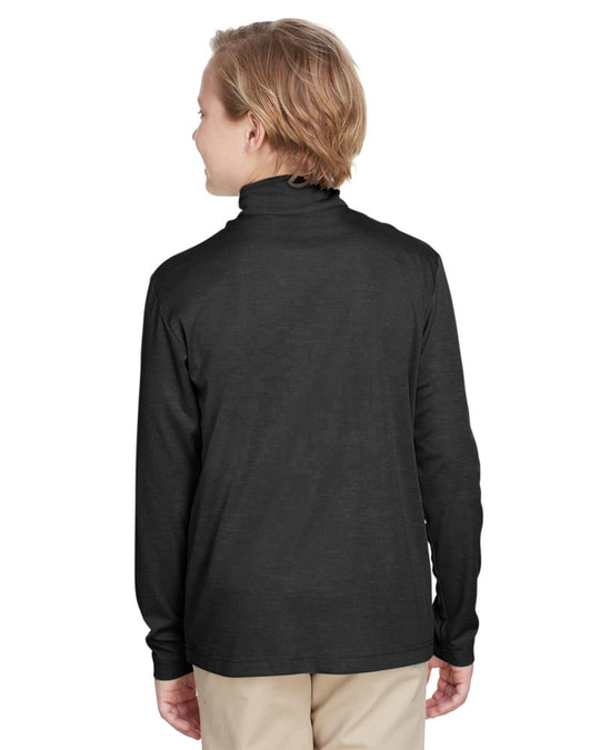 Team 365 TT31HY - Quart de zip de performance Sonic Heather pour jeunes