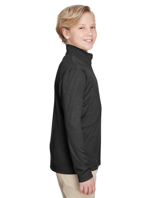 Team 365 TT31HY - Quart de zip de performance Sonic Heather pour jeunes