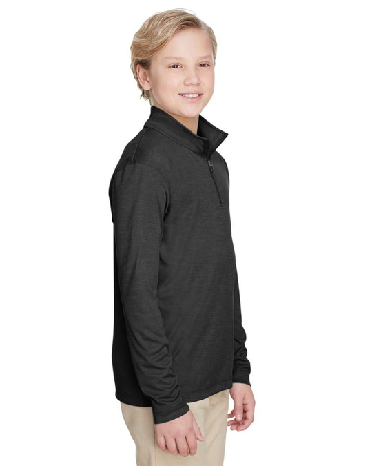 Team 365 TT31HY - Quart de zip de performance Sonic Heather pour jeunes