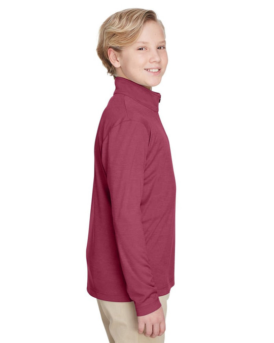 Team 365 TT31HY - Quart de zip de performance Sonic Heather pour jeunes