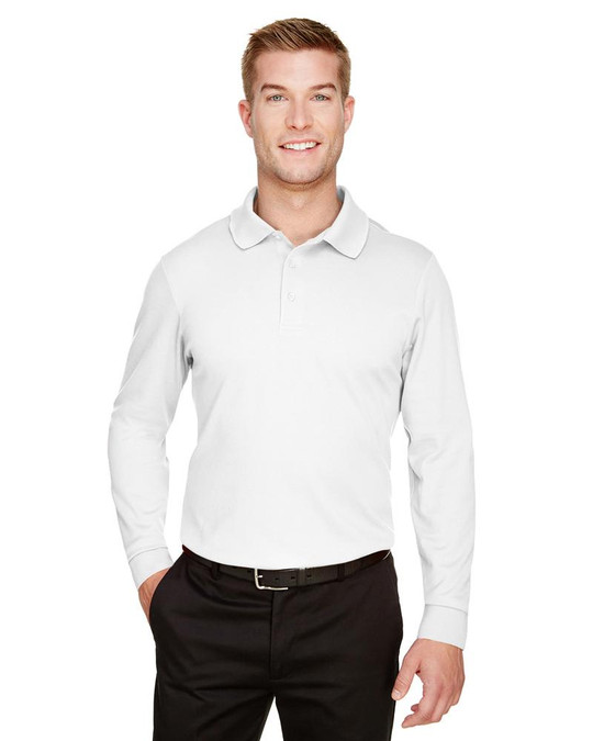Devon & Jones DG20LT - Polo à manches longues pour homme Tall CrownLux Performance Plaited