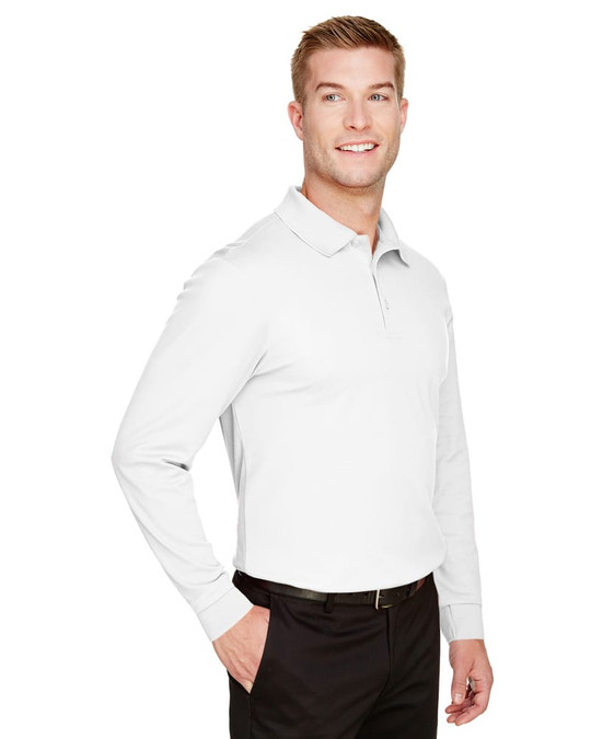 Devon & Jones DG20LT - Polo à manches longues pour homme Tall CrownLux Performance Plaited