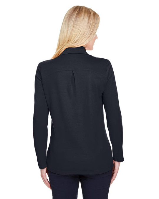 Devon & Jones DG20LW - Polo à manches longues pour dames CrownLux Performance Plaited