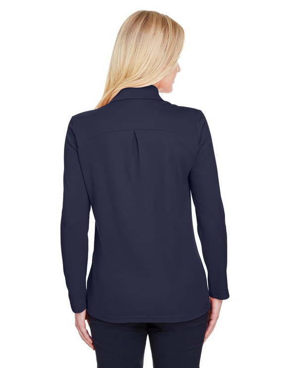 Devon & Jones DG20LW - Ladies CrownLux Performance Plaited Long-Sleeve Polo