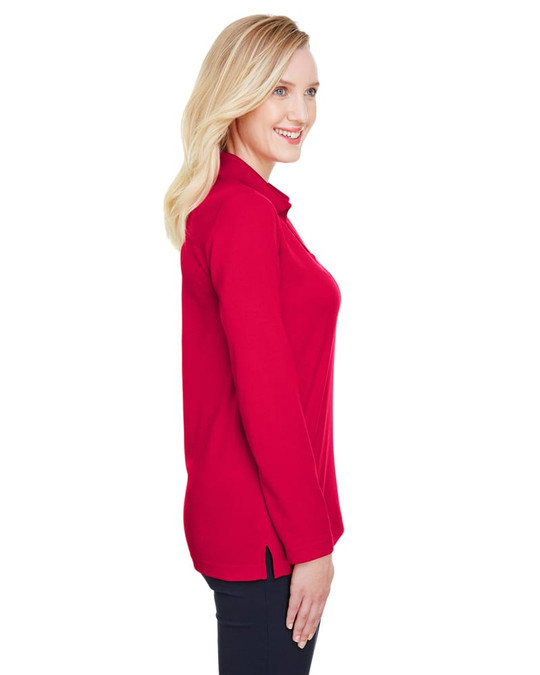 Devon & Jones DG20LW - Polo à manches longues pour dames CrownLux Performance Plaited