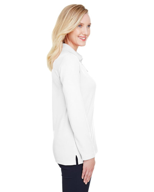 Devon & Jones DG20LW - Polo à manches longues pour dames CrownLux Performance Plaited