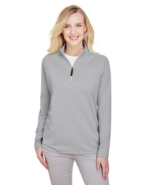 Devon & Jones DG480W - Ladies CrownLux Performance Clubhouse Micro-Stripe Quarter-Zip