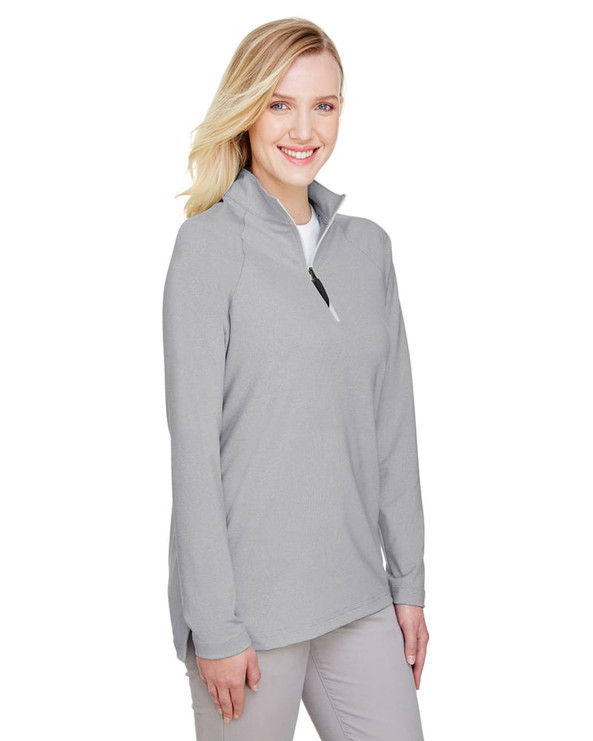 Devon & Jones DG480W - Ladies CrownLux Performance Clubhouse Micro-Stripe Quarter-Zip
