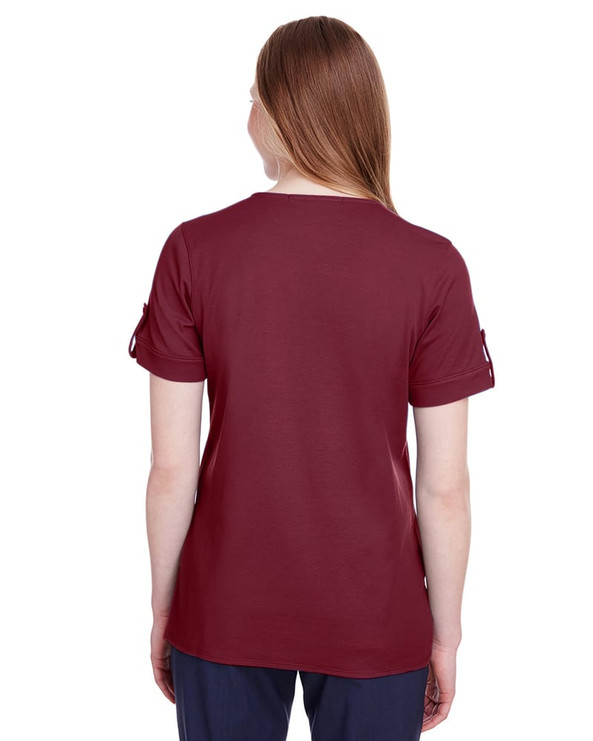 Devon & Jones DG20WB - Ladies CrownLux Performance Plaited Rolled-Sleeve Top