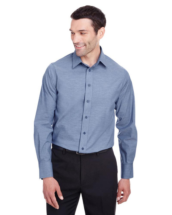 Devon & Jones DG562 - Men's Crown  Collection Stretch Pinpoint Chambray Shirt