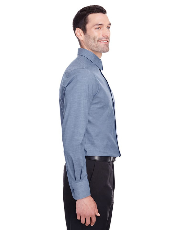 Devon & Jones DG562 - Men's Crown  Collection Stretch Pinpoint Chambray Shirt