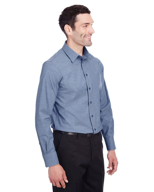 Devon & Jones DG562 - Men's Crown  Collection Stretch Pinpoint Chambray Shirt