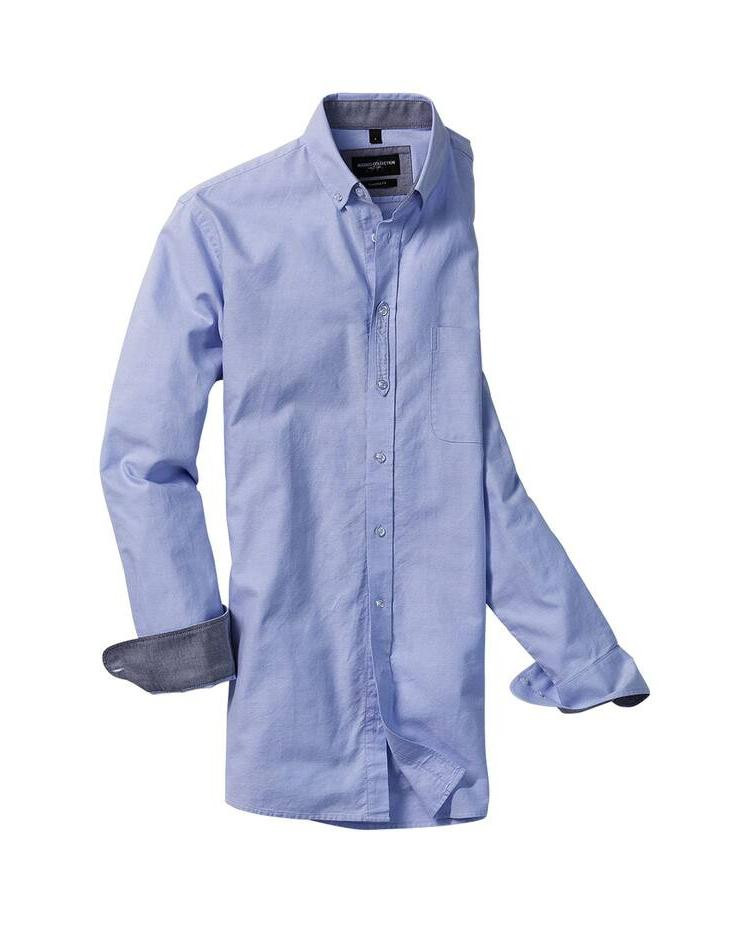 Russell Collection RU920M - CHEMISE OXFORD LAVÉE AJUSTÉE À MANCHES LONGUES POUR HOMMES