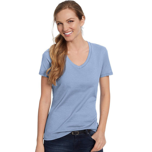 Hanes S04V - Ladies' V-Neck Nano-T