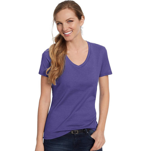 Hanes S04V - Ladies' V-Neck Nano-T