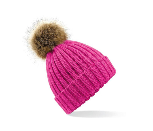 Beechfield BF412 - Grote mesh Pop Pom beanie