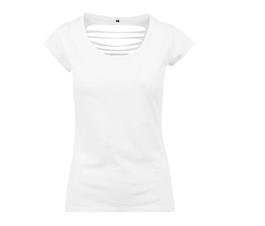 Build Your Brand BY035 - Geripptes Damen Shirt mit freiem Rücken