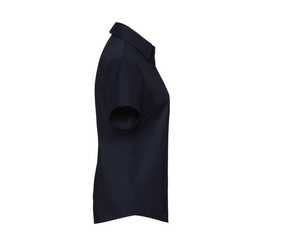 Russell Collection JZ33F - Camicia Oxford a Maniche Corte Facile da Curare da Donna