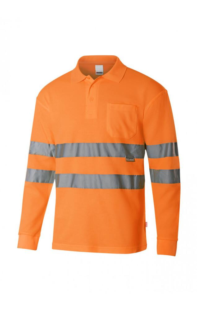VELILLA V30514 - HIGH-VISIBILITY LONG-SLEEVED POLO SHIRT