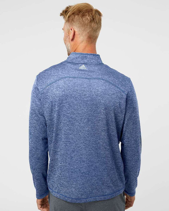 Adidas A284 - Brushed Terry Heathered Quarter-Zip Pullover