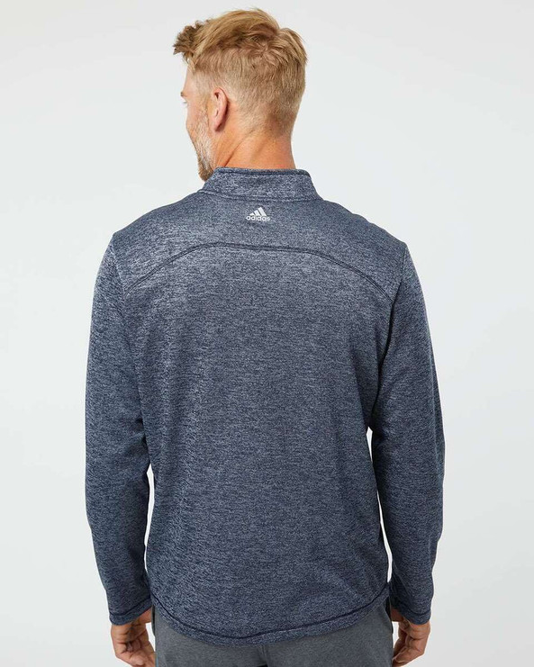 Adidas A284 - Brushed Terry Heathered Quarter-Zip Pullover