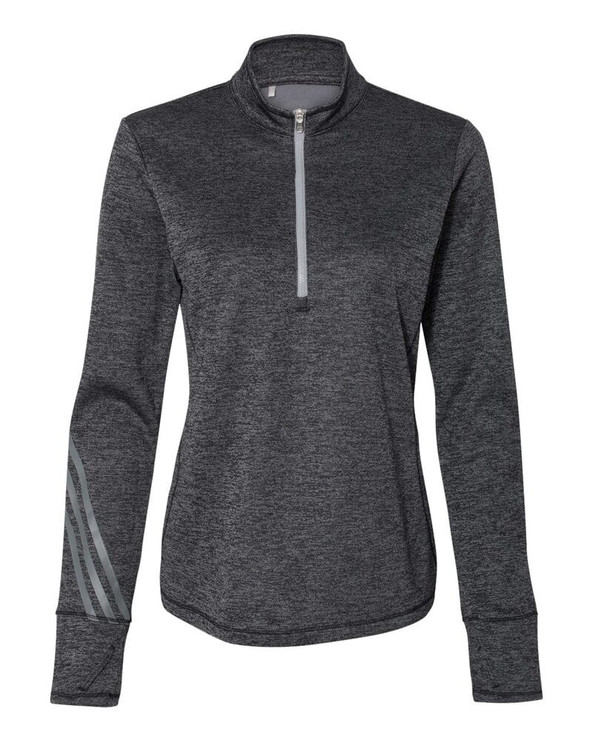 Adidas A285 - Women's Brushed Terry Heathered Quarter-Zip Pullover