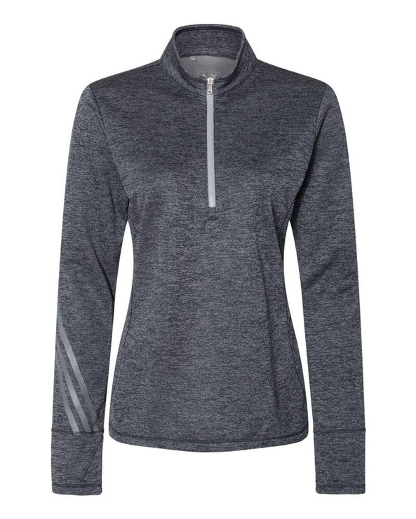 Adidas A285 - Women's Brushed Terry Heathered Quarter-Zip Pullover