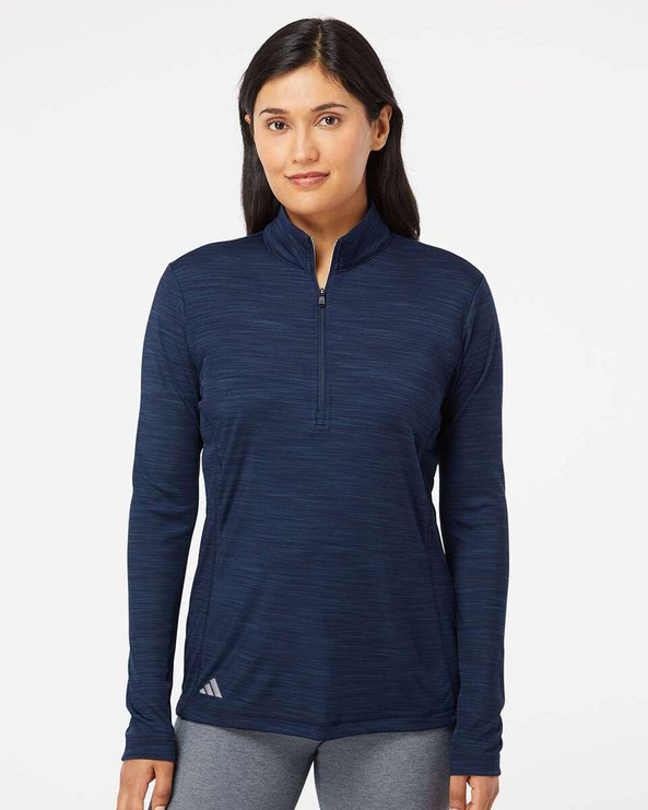 Adidas A476 - Women's Lightweight Mélange Quarter-Zip Pullover