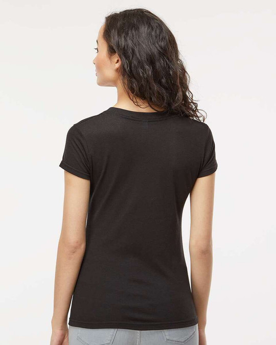 M&O 3542 - T-shirt à col en V pour femmes en mélange Deluxe